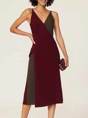 $350 TOME Collective - Two Tone Asymmetrical Midi Dress Size 6